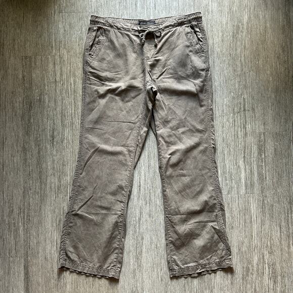 Eddie Bauer Taupe Linen/Cotton Drawstring Waist Lightweight Pants Size Small - Picture 2 of 11